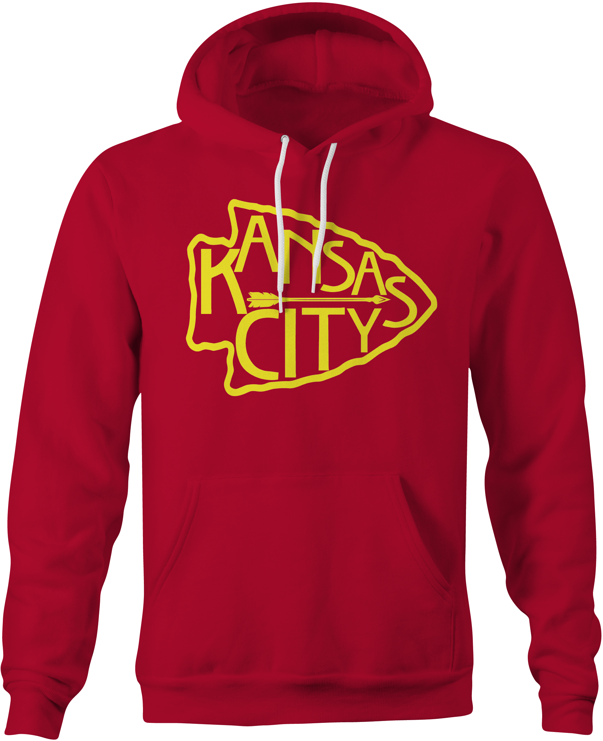 Kansas City Chiefs Red Hoodie with yellow arrowhead logo
