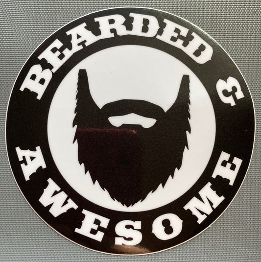 Bearded & Awesome Sticker image 0